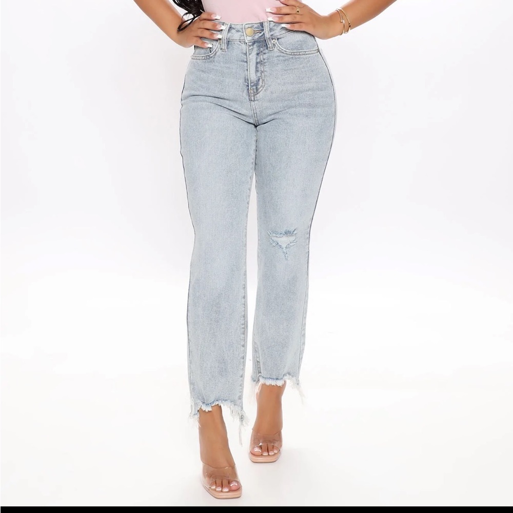 Time Crossover Distressed Vintage Ankle Jeans - Light Blue Wash